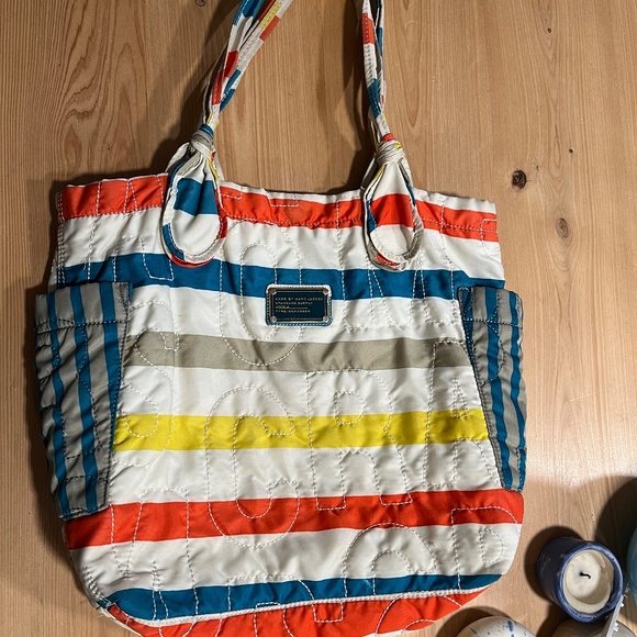 Marc by Marc Jacobs Quilted Tote Shoulder Bag - Striped, Multicolor, Large - Picture 2 of 10